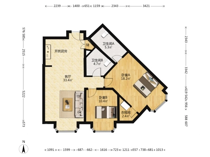 Rm 303 Bld M Blue Castle Int’l Apartment south(13)