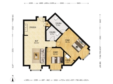 Rm 303 Bld M Blue Castle Int’l Apartment south(13)