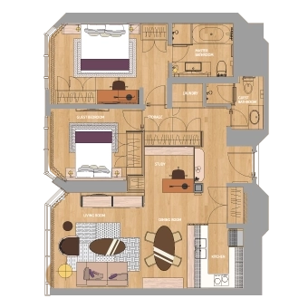 Standard 2-bdr Deluxe Kerry Residence Beijing(12)