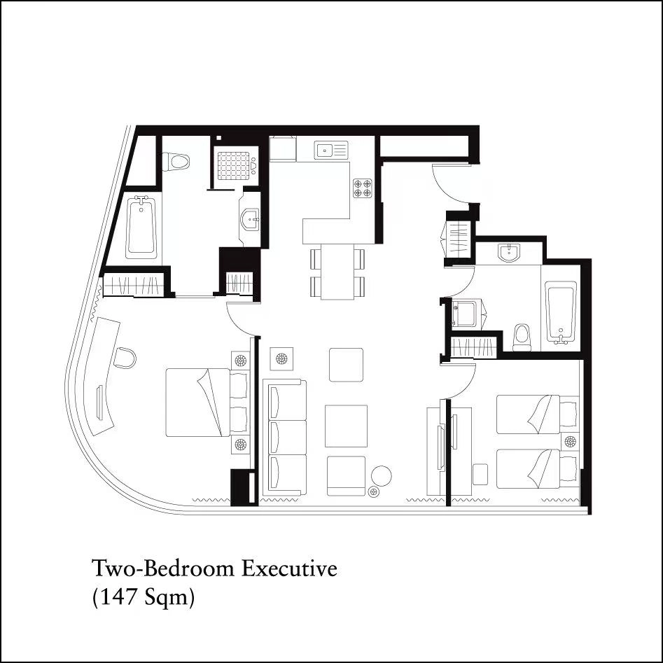 Standard 2-bdr Executive Ascott Raffle City Beijing(7)