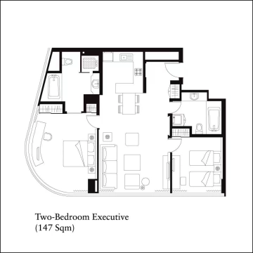 Standard 2-bdr Executive Ascott Raffle City Beijing(7)