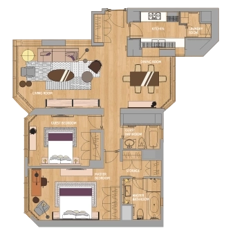 Standard 2-bdr Executive Kerry Residence Beijing(11)