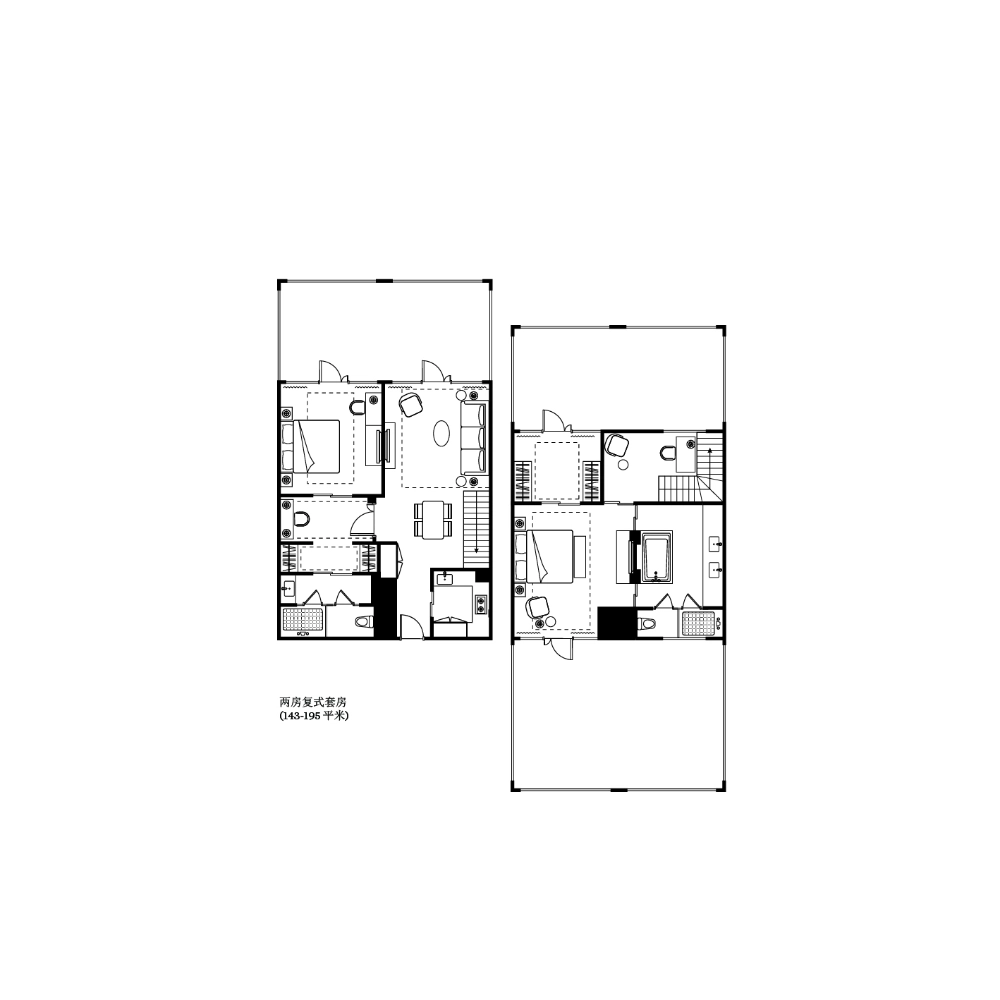 Standard 2-bdr Penthouse Ascott Riverside Garden Beijing(9)