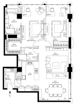 Standard 2-bdr Unit The Sandalwood Beijing Marriott Executive Apt(13)