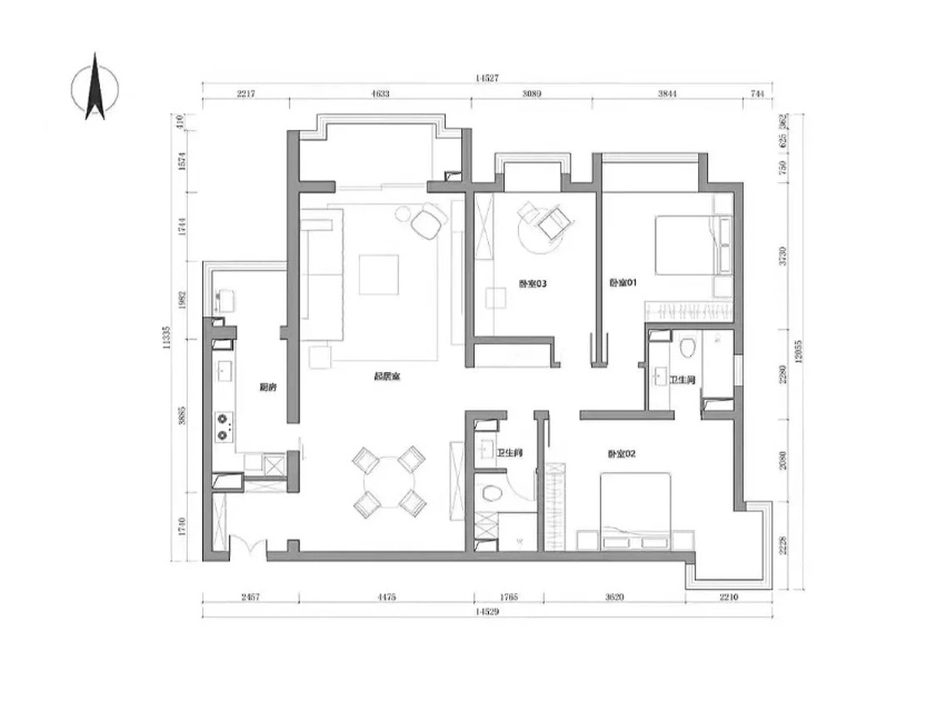 万科东地1号7单元1701室(18)
