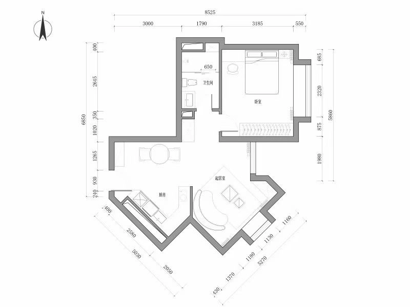 蓝堡国际公寓北区C座509室(9)